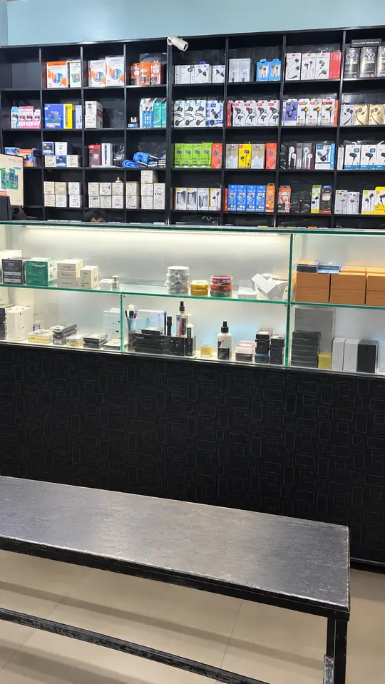Clean shelves inside the shop